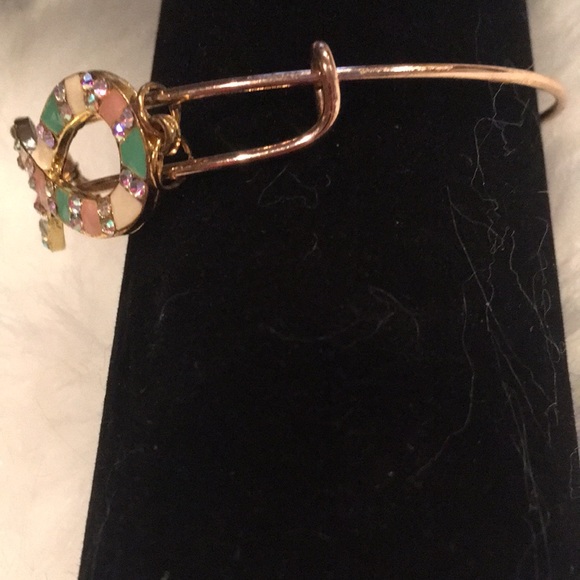 Eternity in multicolor enamel on gold tone bangle - Picture 2 of 2